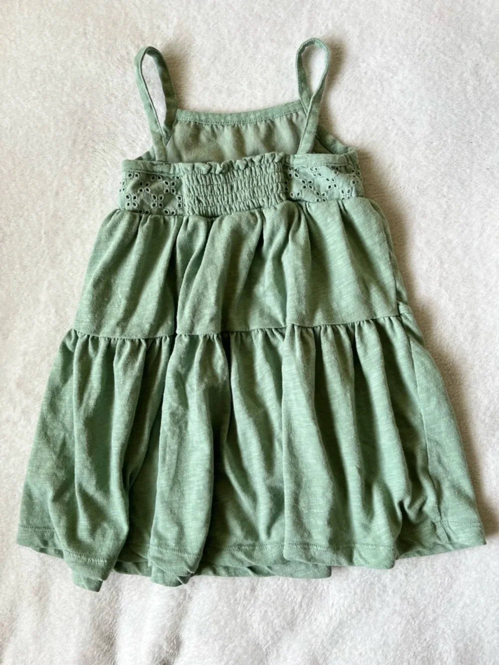 Carter's Sage Green Eyelet Tiered Sundress